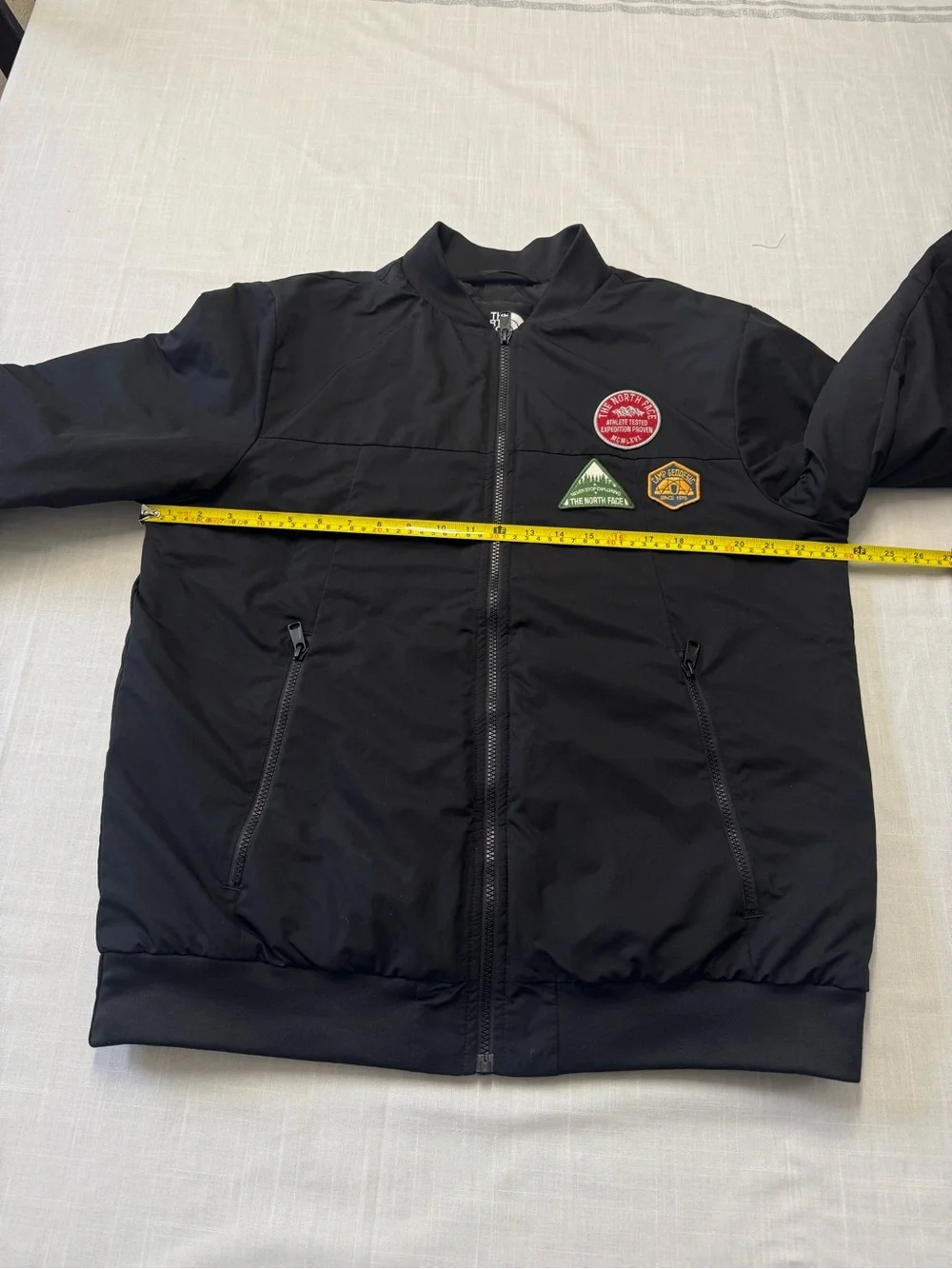 The North Face Jacket Men L Black Flight Aviator Bomber Patches Military Zip Y2K